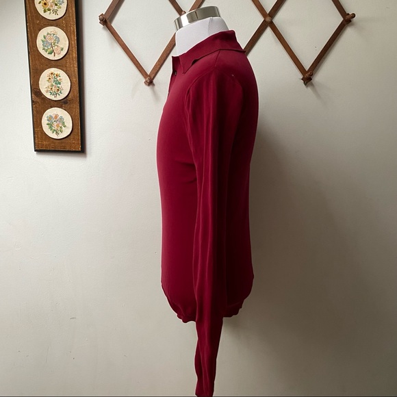 🍄 3/$30 Vintage 1970s Long Sleeve Polo Shirt - Picture 6 of 12